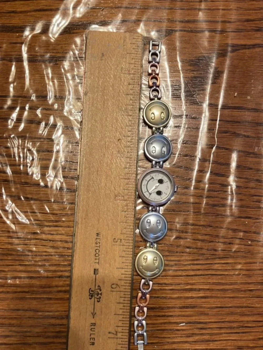 Silver Tone Smiley Face Bracelet Watch - Silver